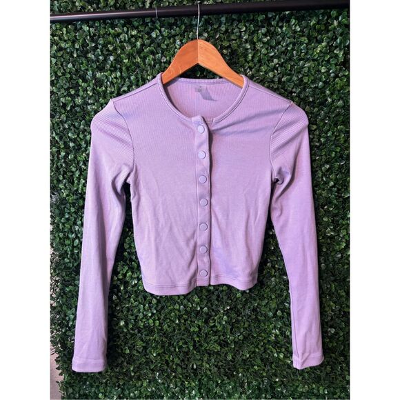Outdoor Voices Cozy Ribbed Cropped Cardigan Sz  Small NWT - Picture 2 of 7